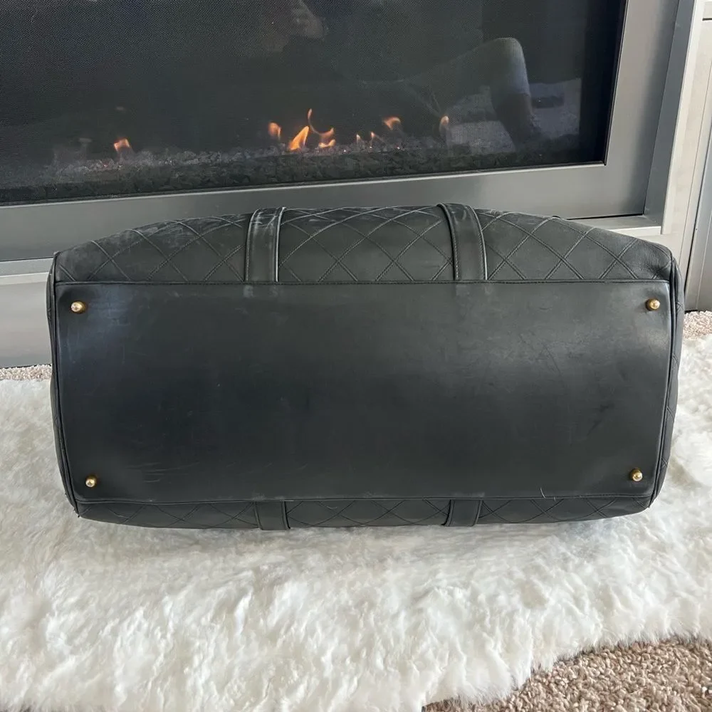 CHANEL Quilted Leather Boston Travel - Weekender Duffle Bag✨✨✨